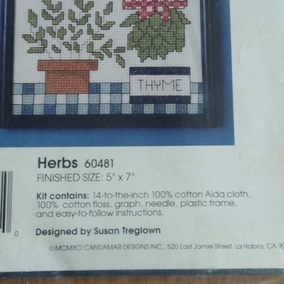 Golden Bee Counted Cross Stitch Kit #60481 HERBS with Frame NIB - Picture 4 of 4